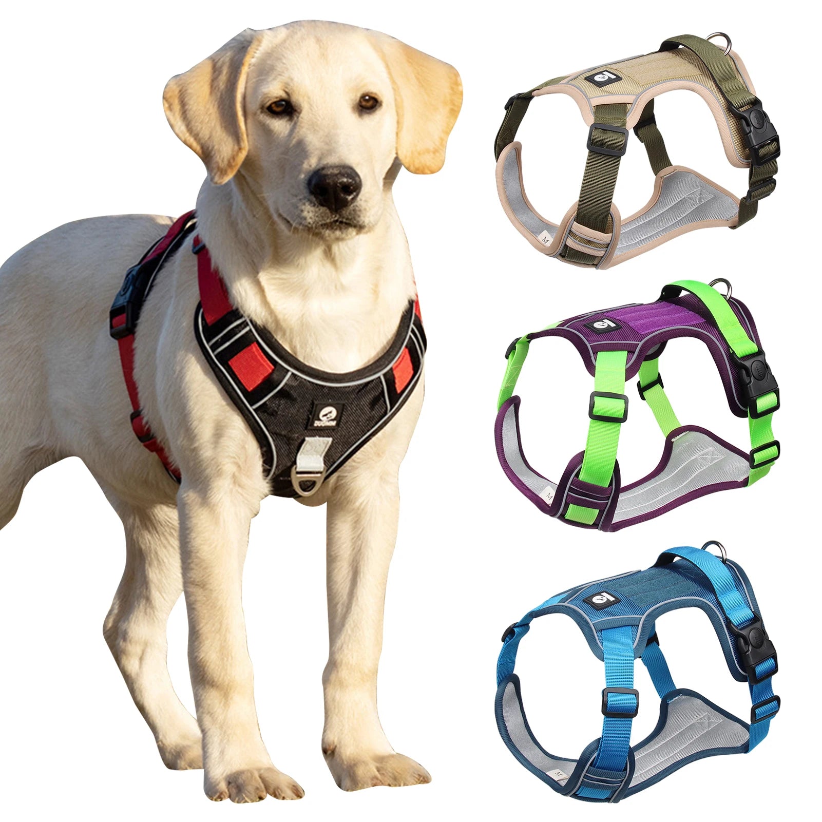Dog Harness Reflective Midium Large Dogs Tactical Vest Big 1680D Waterproof Oxford Cloth Dog Harnesses Pet Accessoires Supplies.