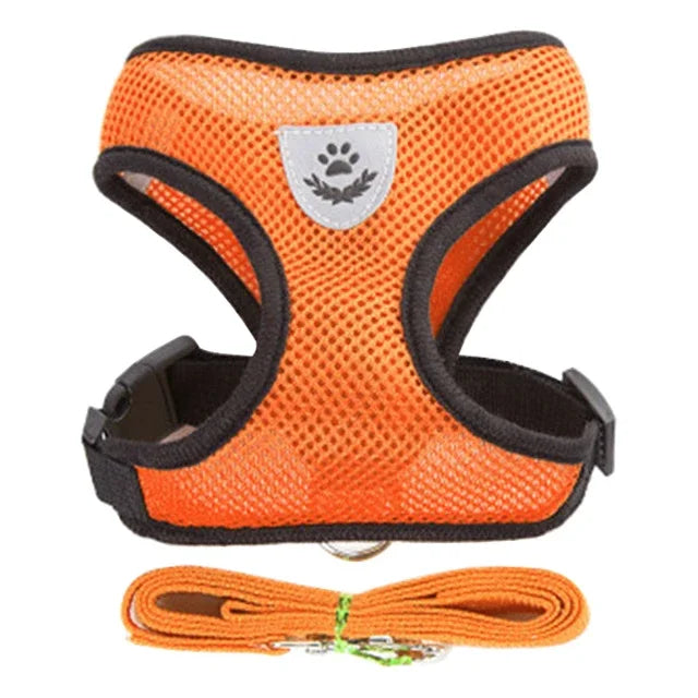 Cat Harness Vest Walking Lead Leash For Puppy Dogs Collar Polyester Adjustable Mesh Dog Harness For Small Medium Pet Accessories.