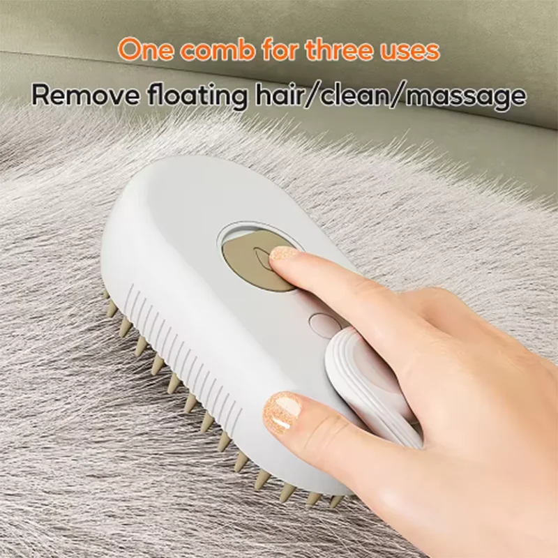 Cat Dog Pet Spray Massage Brush One Button Steam Spray Folding Rotatable Floating Hair Bath Hair Removal Brush Comb.