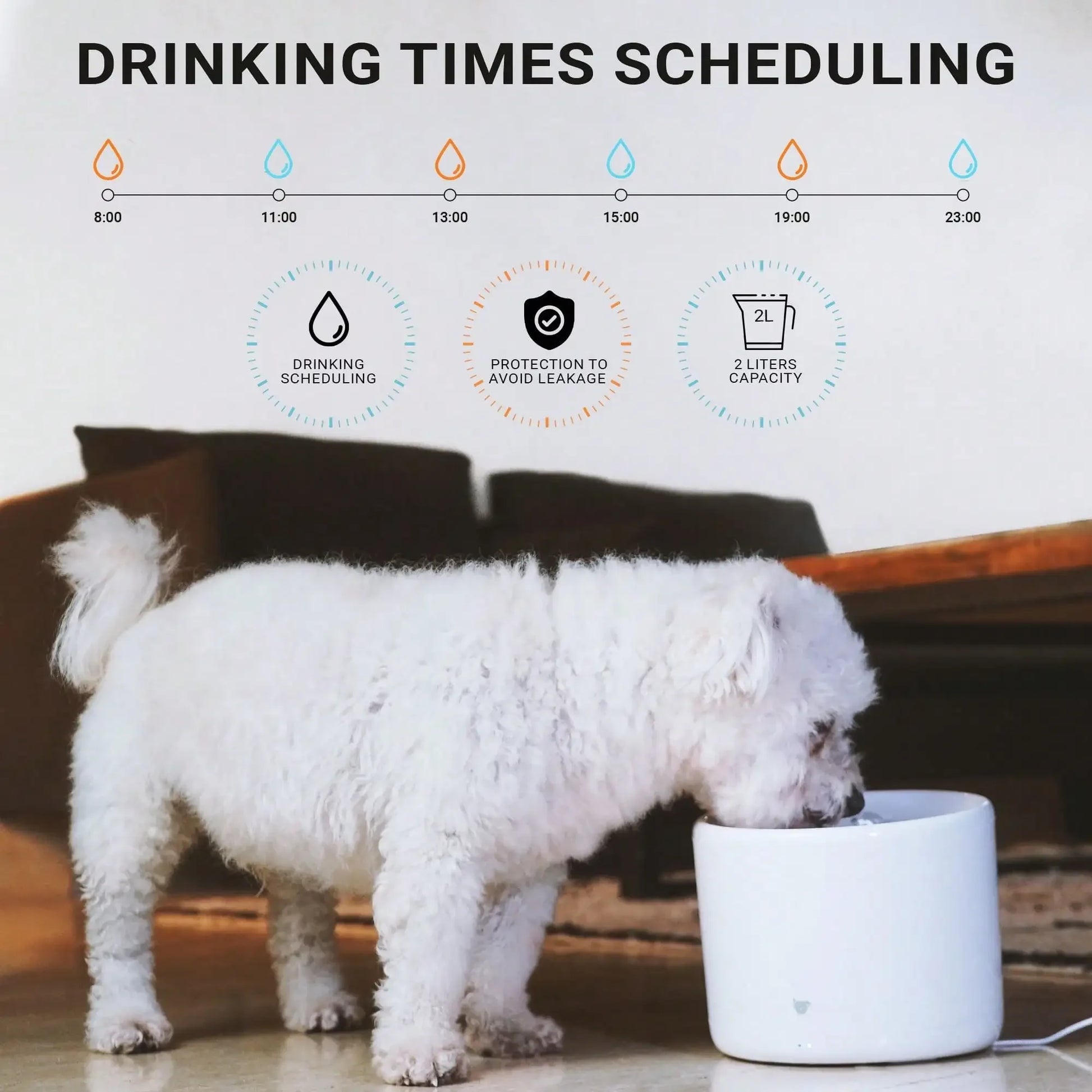 Smart Cat and Dog Drinking Fountain: Automatic Cat and Dog Drinking Machine Ultra-quiet and energy-saving,2.0-liter water tank.