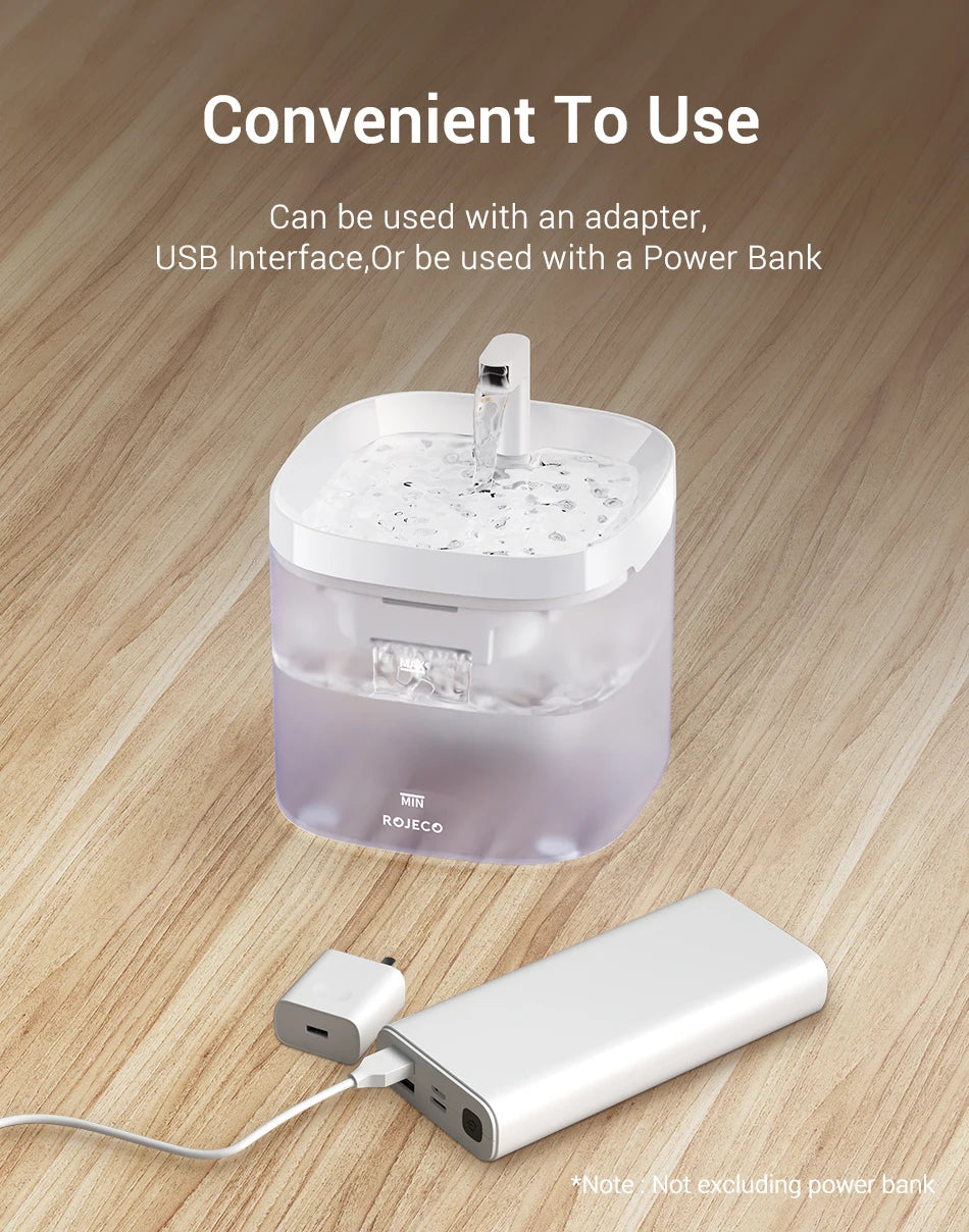 ROJECO Smart Cat Water Fountain Automatic Pet Water Dispenser For Cats Dog Drinking Purifier Fountain with Recirculate Filters.