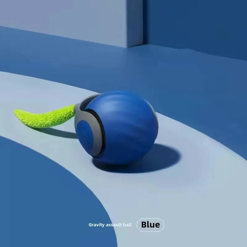 Interactive Indoor Training Pet Toy Active Rolling Ball Smart IQ Automatic Self Mobility Electric Cat Ball With Feather Teaser.