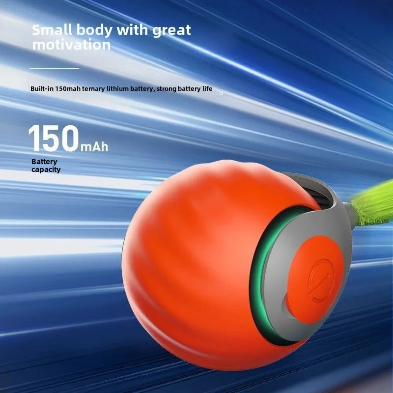 Interactive Indoor Training Pet Toy Active Rolling Ball Smart IQ Automatic Self Mobility Electric Cat Ball With Feather Teaser.