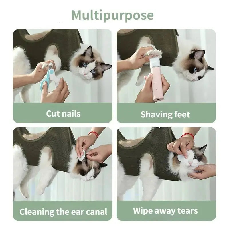 TONG Cat Grooming Nail Cutting Anti Scratch Bite Fixed Bag Bath Trimming Restraint Bag