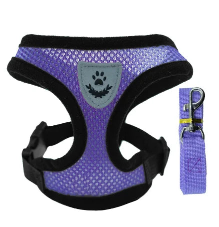 Cat Harness Vest Walking Lead Leash For Puppy Dogs Collar Polyester Adjustable Mesh Dog Harness For Small Medium Pet Accessories.