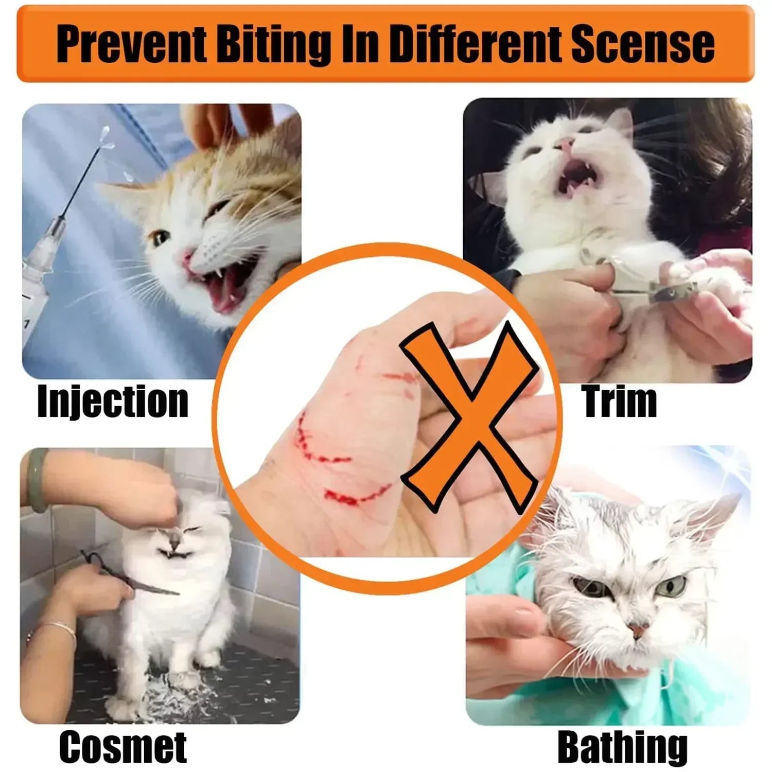 Breathable Clear Cat Muzzle Anti-Bite Grooming Cover Portable Head Hood Cover Cat Grooming Mouth Cover Adjustable Pet Supplies