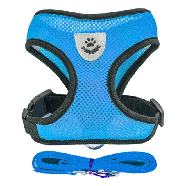 Cat Harness Vest Walking Lead Leash For Puppy Dogs Collar Polyester Adjustable Mesh Dog Harness For Small Medium Pet Accessories.