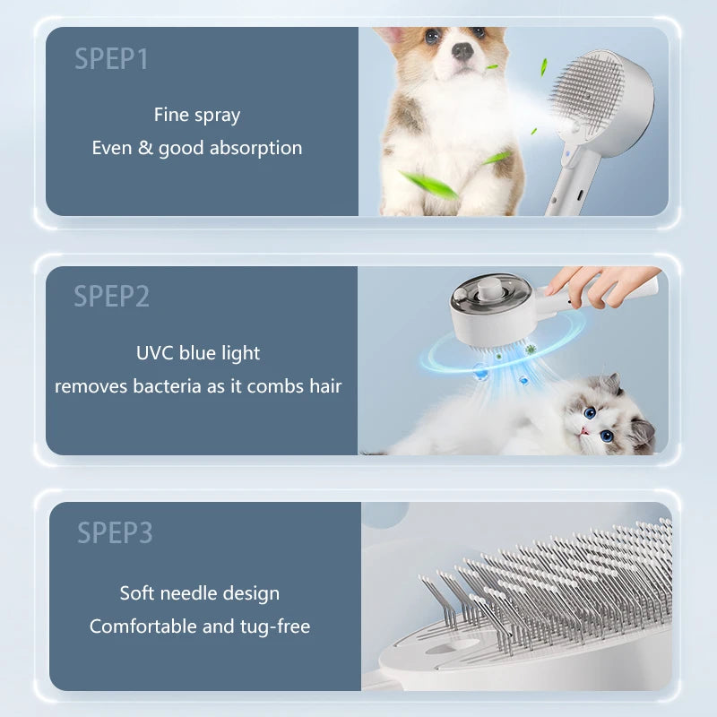 3-in-1 Electric Pet Grooming Brush