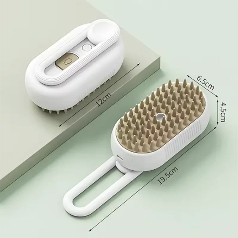 Cat Dog Pet Spray Massage Brush One Button Steam Spray Folding Rotatable Floating Hair Bath Hair Removal Brush Comb.