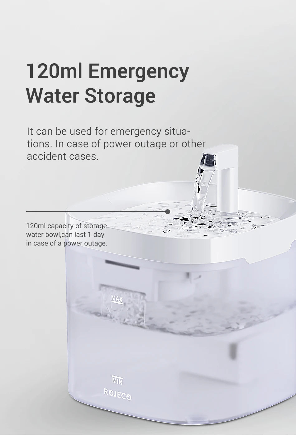 ROJECO Smart Cat Water Fountain Automatic Pet Water Dispenser For Cats Dog Drinking Purifier Fountain with Recirculate Filters.