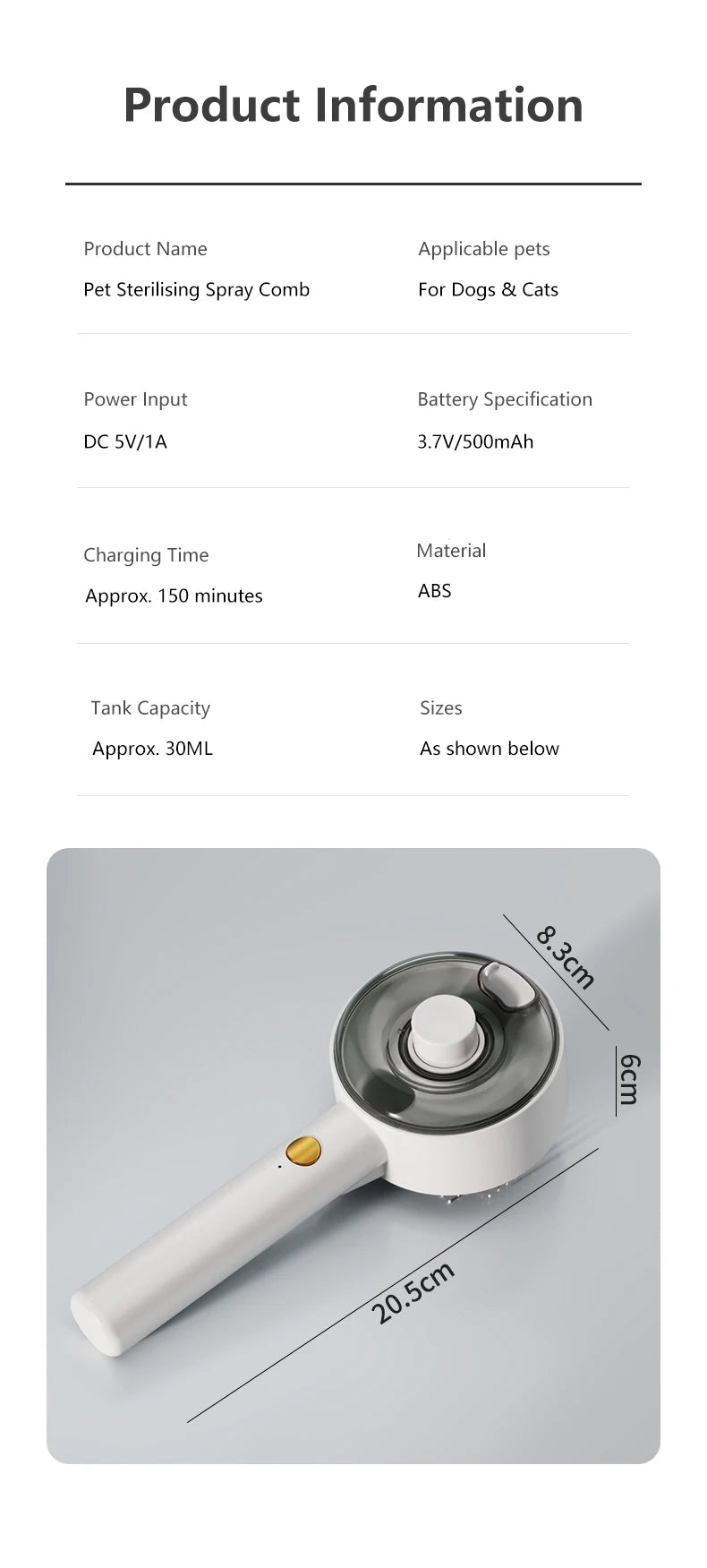 3-in-1 Electric Pet Grooming Brush