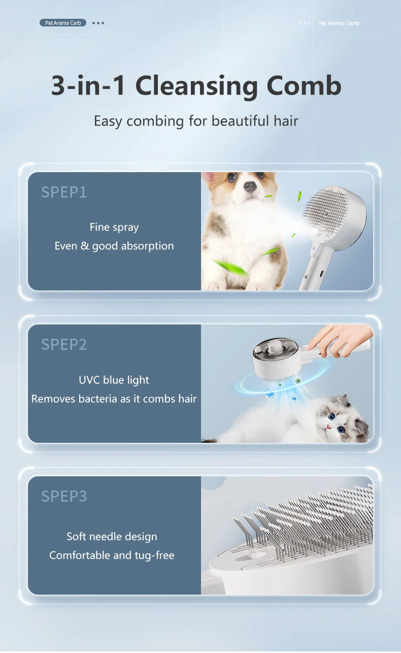 3-in-1 Electric Pet Grooming Brush