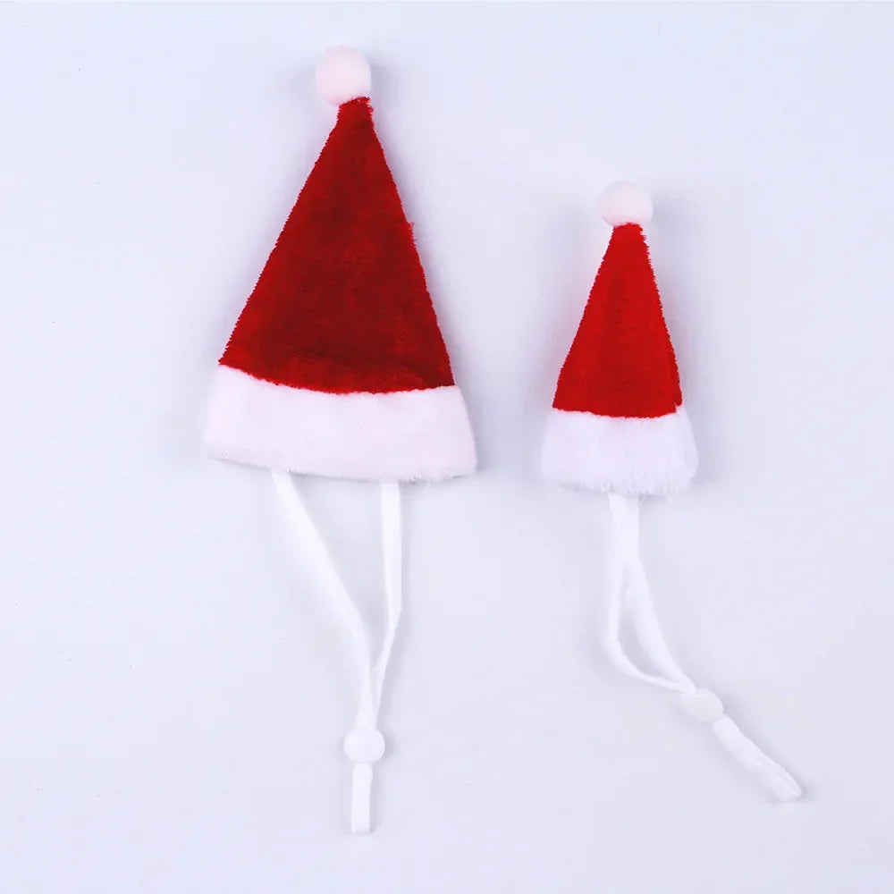 Hamster Guinea Pig Christmas Cap Costume Mini Small Pet Red Hat Xmas Headwear Pet Outfits for Chinchilla Rabbit Hedgehog.