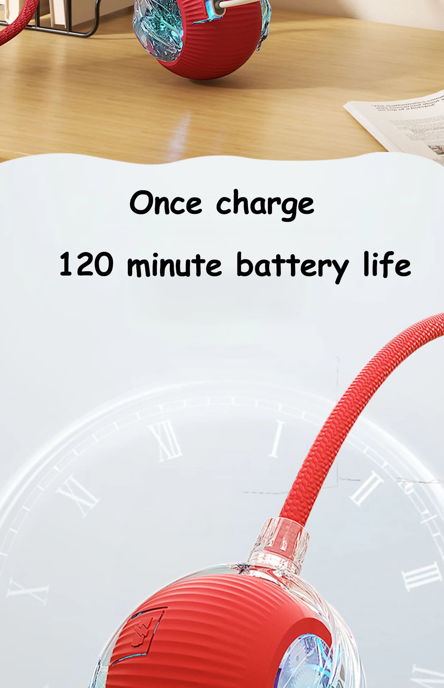 Cat Interactive Ball Toy Automatic Rolling Ball Faux Tail Rechargeable Smart Pet Electric Toy Dog Cat Training Imitate Mouse.