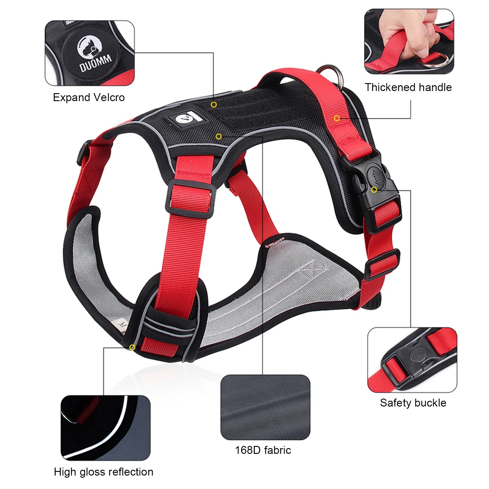 Dog Harness Reflective Midium Large Dogs Tactical Vest Big 1680D Waterproof Oxford Cloth Dog Harnesses Pet Accessoires Supplies.