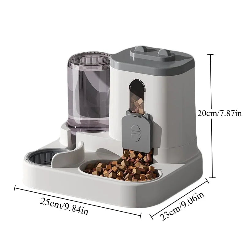 Cat Bowl Automatic Feeder with Spill Proof Design with Water Fountain Pet Food Dispenser for Small Medium Large Cats Dogs.