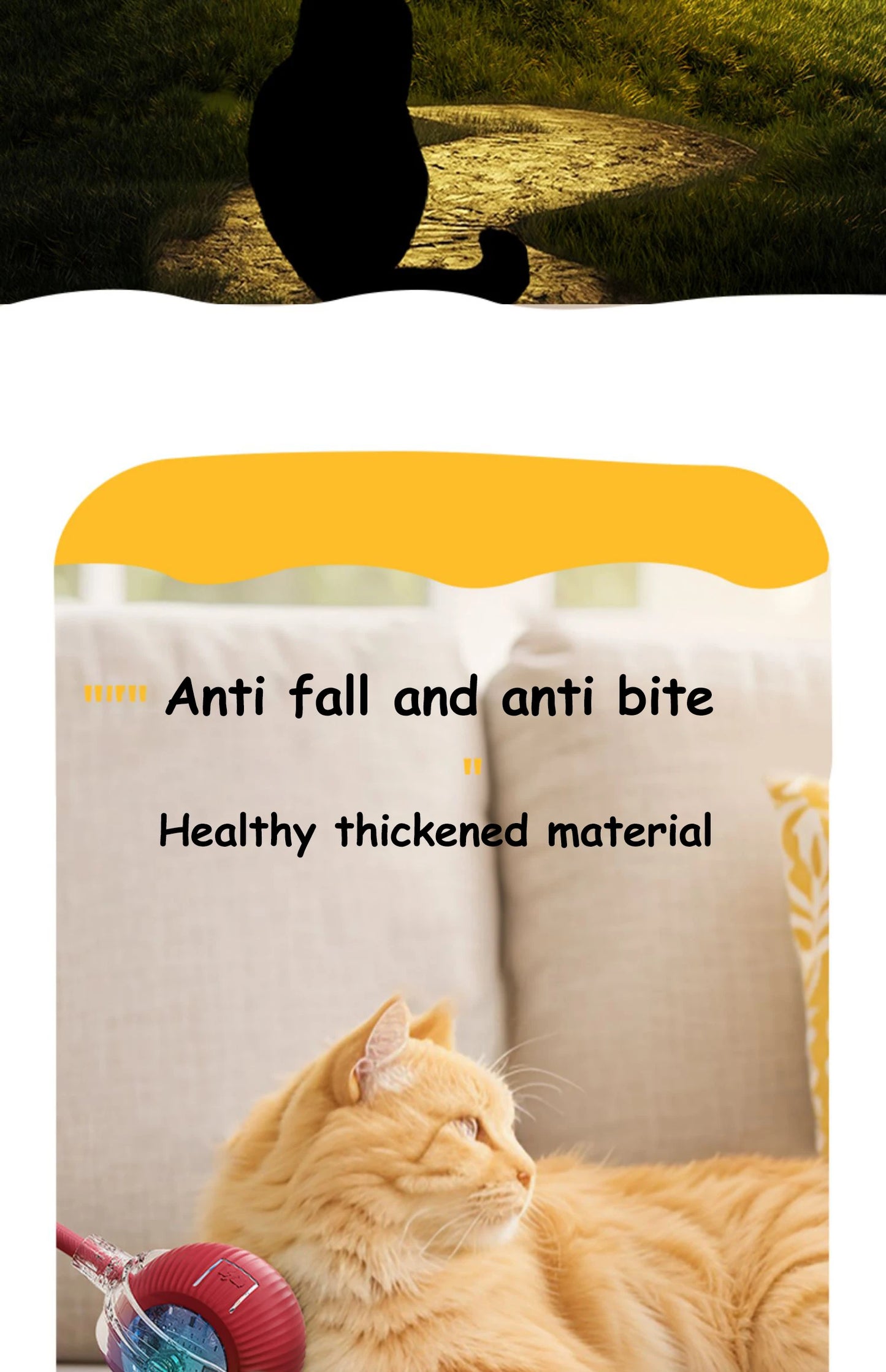 Cat Interactive Ball Toy Automatic Rolling Ball Faux Tail Rechargeable Smart Pet Electric Toy Dog Cat Training Imitate Mouse.